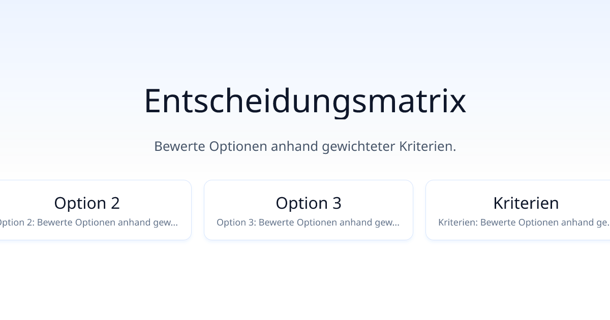 Entscheidungsmatrix