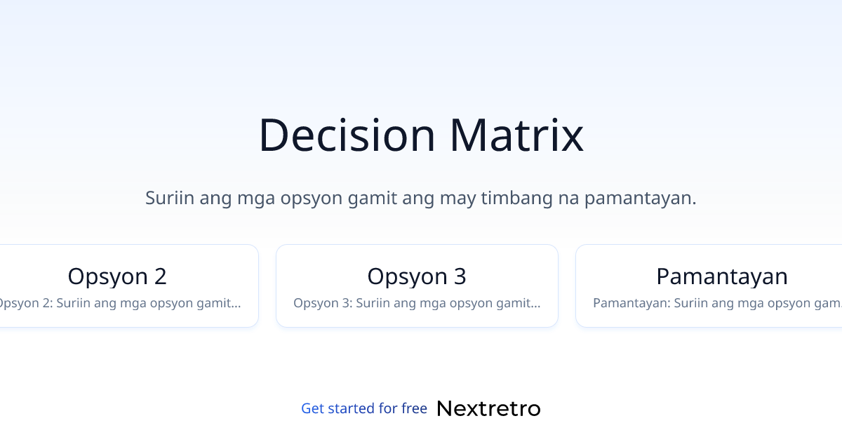 Decision Matrix