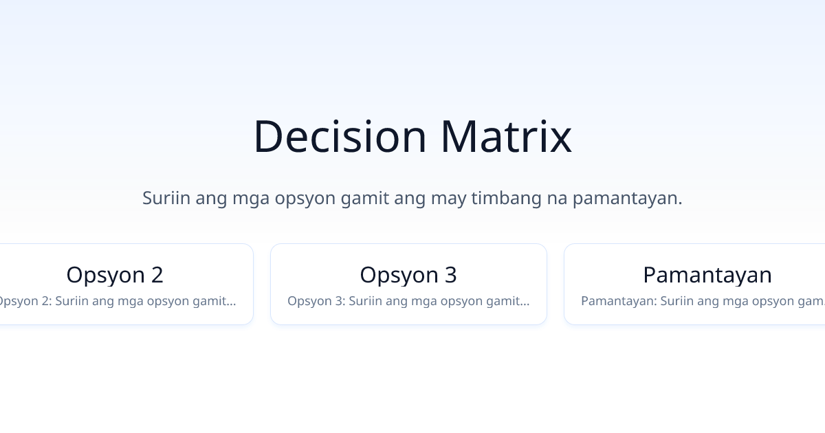 Decision Matrix