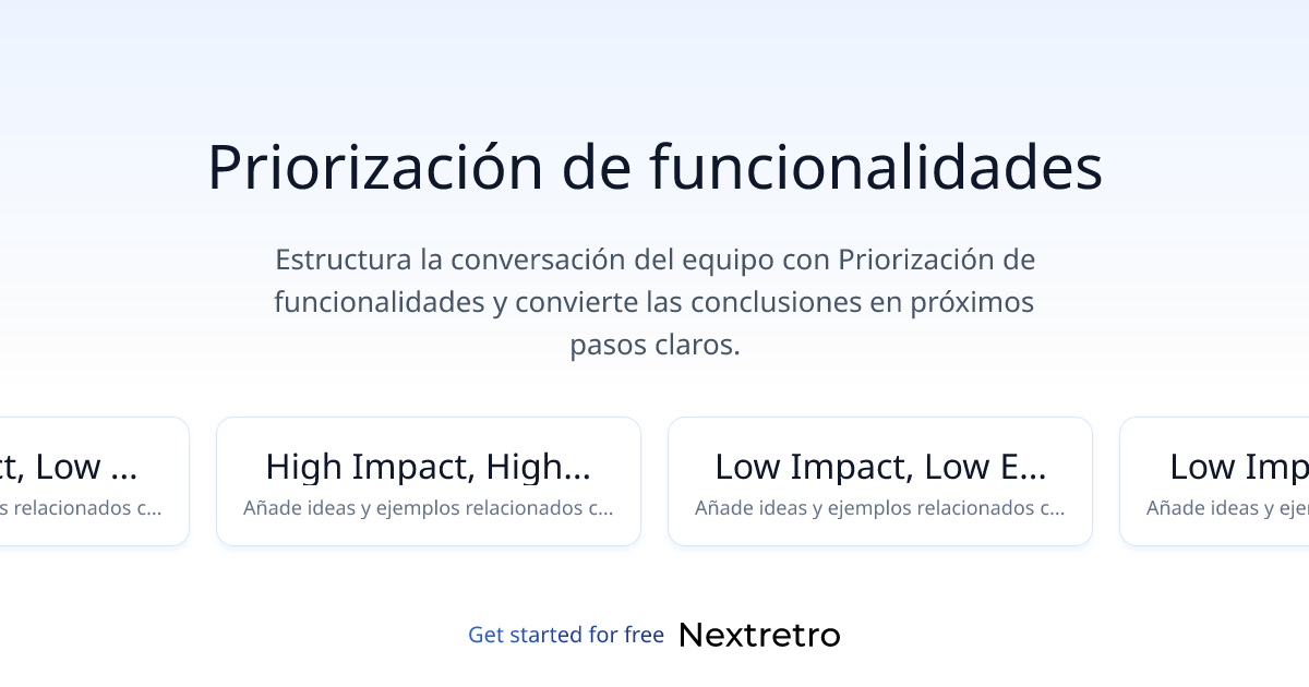 Priorización de funcionalidades
