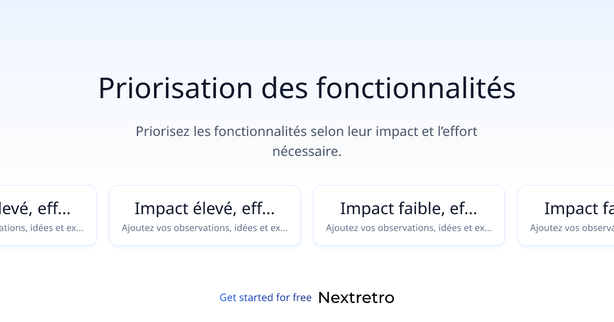 Priorisation des fonctionnalités