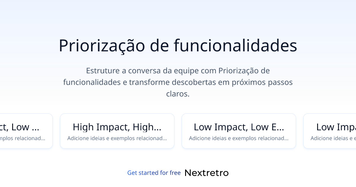 Priorização de funcionalidades