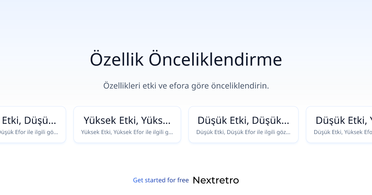 Özellik Önceliklendirme