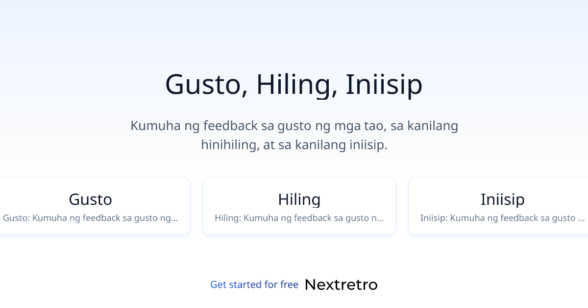 Gusto, Hiling, Iniisip