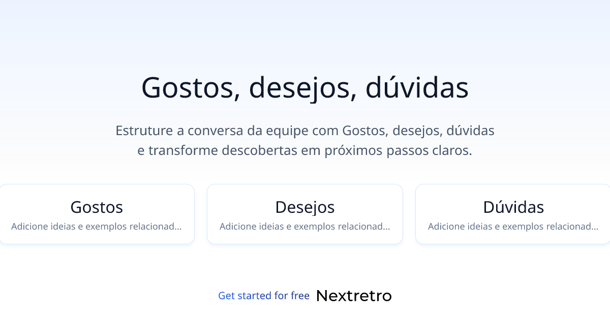 Gostos, desejos, dúvidas