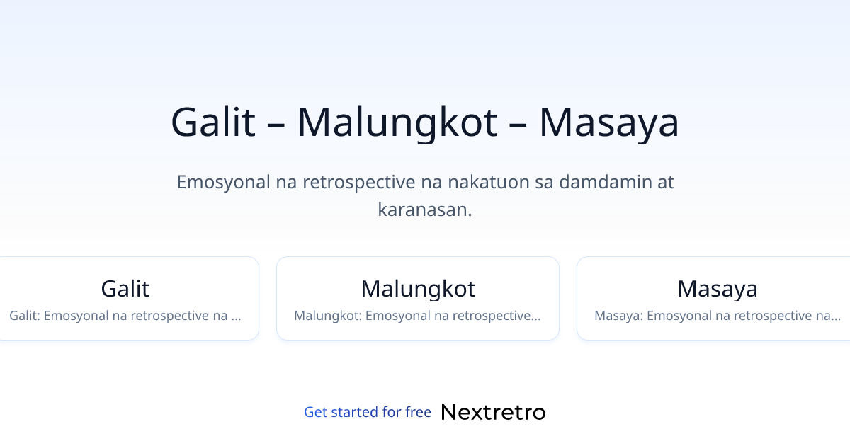 Galit – Malungkot – Masaya