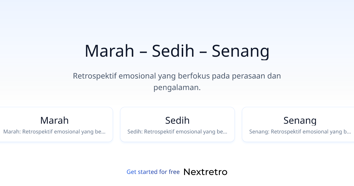 Marah – Sedih – Senang