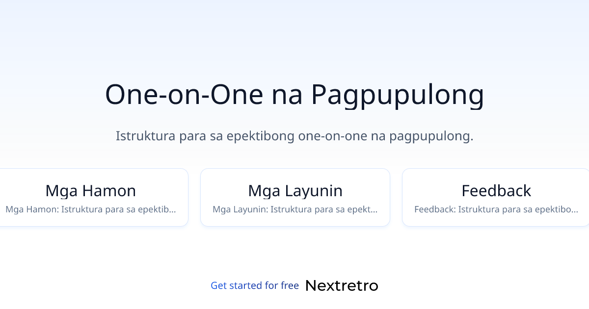 One-on-One na Pagpupulong