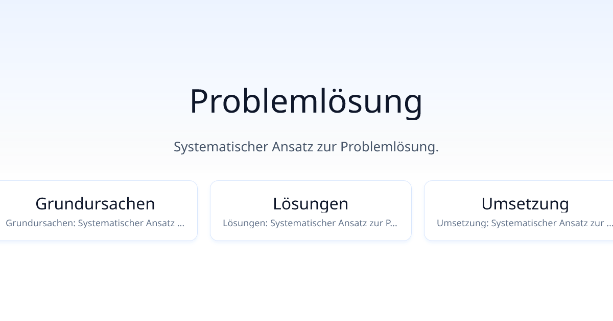 Problemlösung