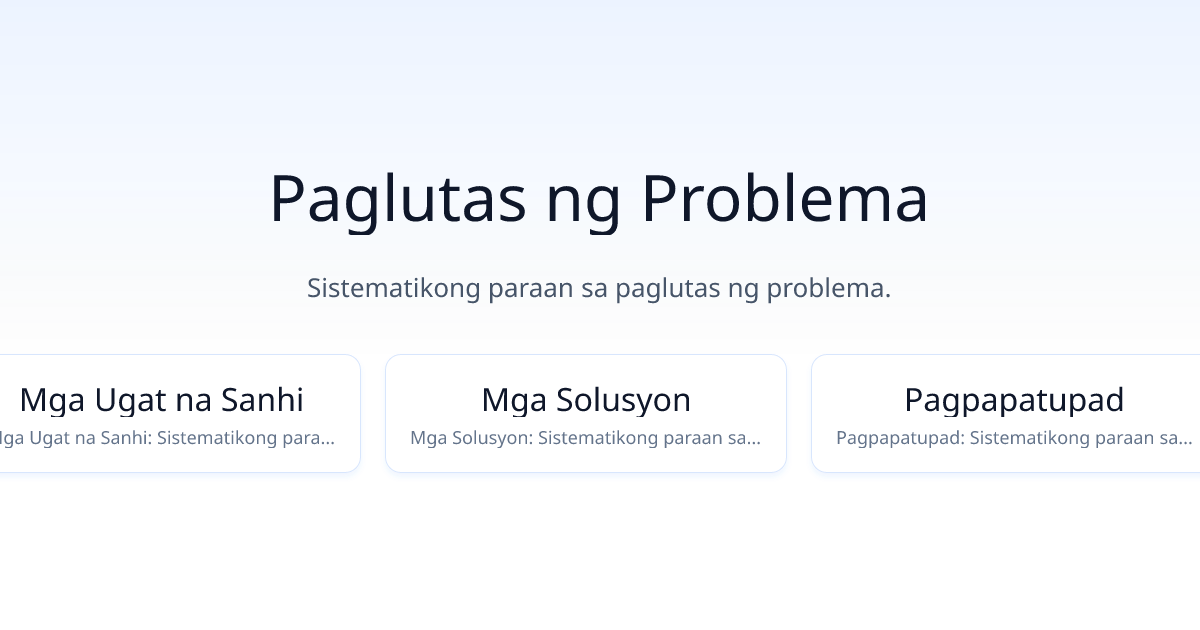 Paglutas ng Problema