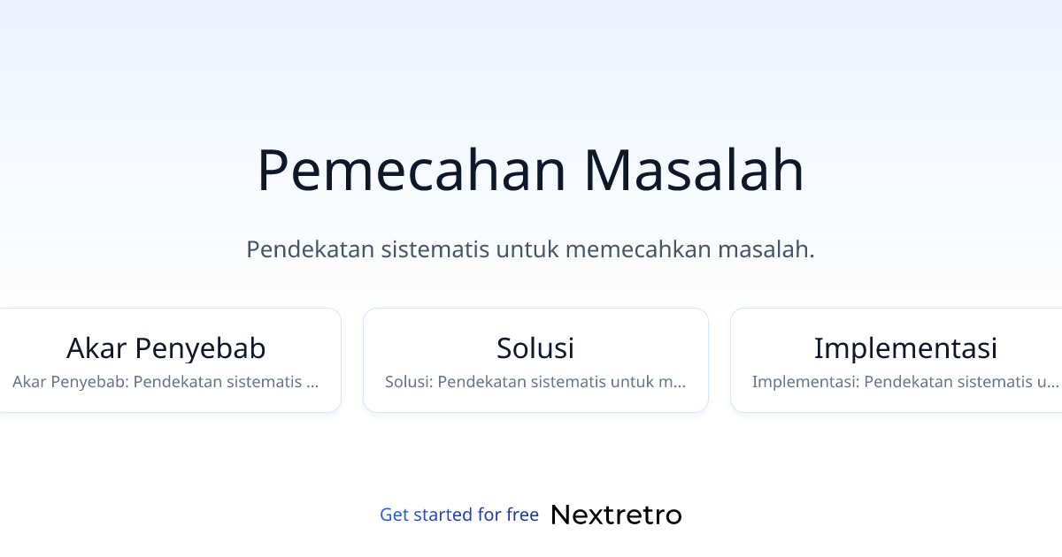 Pemecahan Masalah