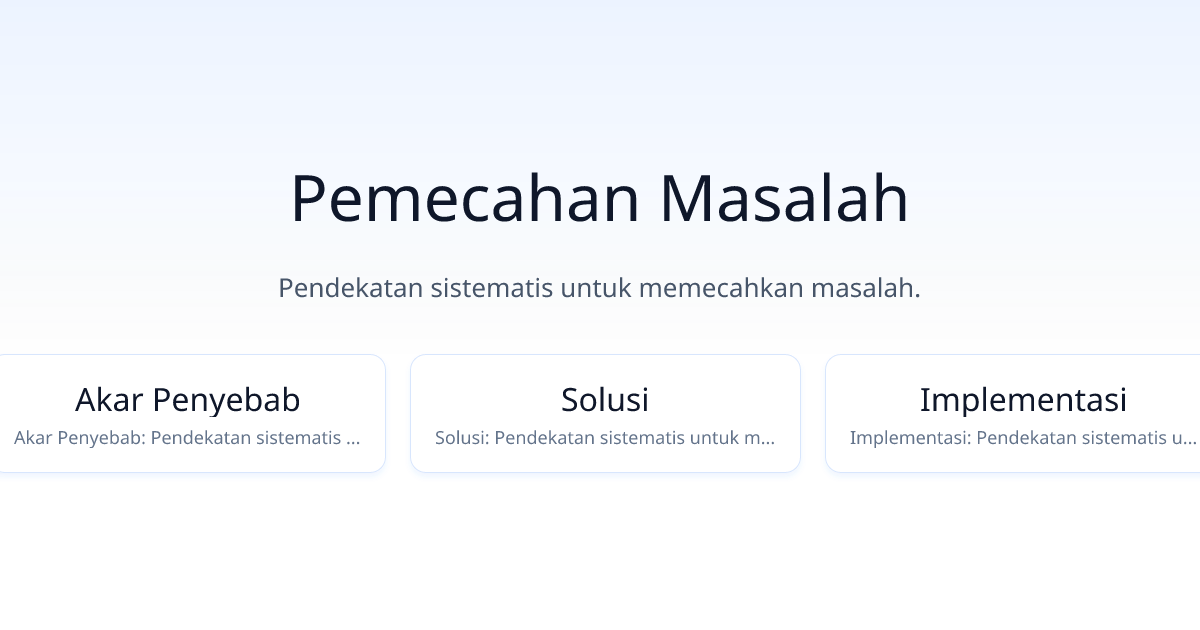 Pemecahan Masalah