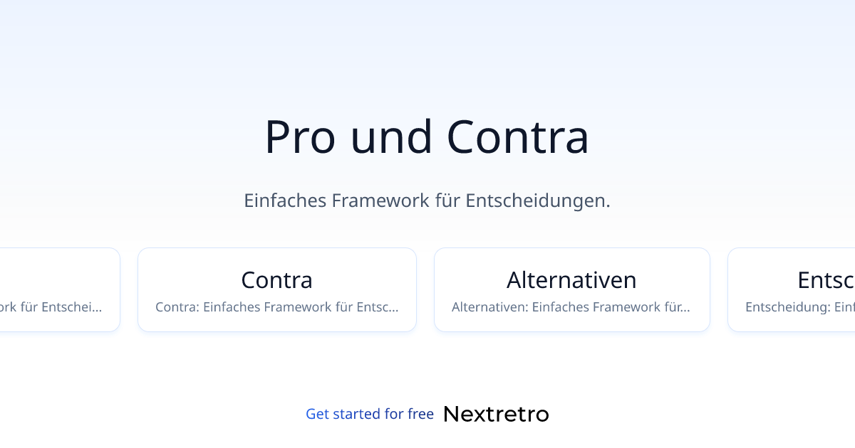 Pro und Contra