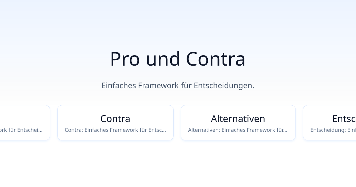Pro und Contra
