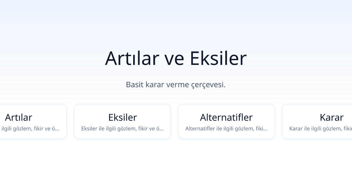 Artılar ve Eksiler