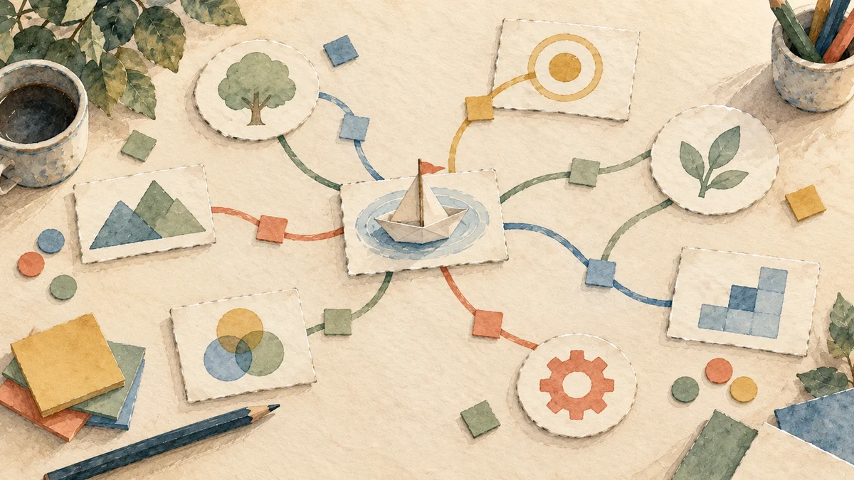 Project mapping: connect outcomes, work, and dependencies