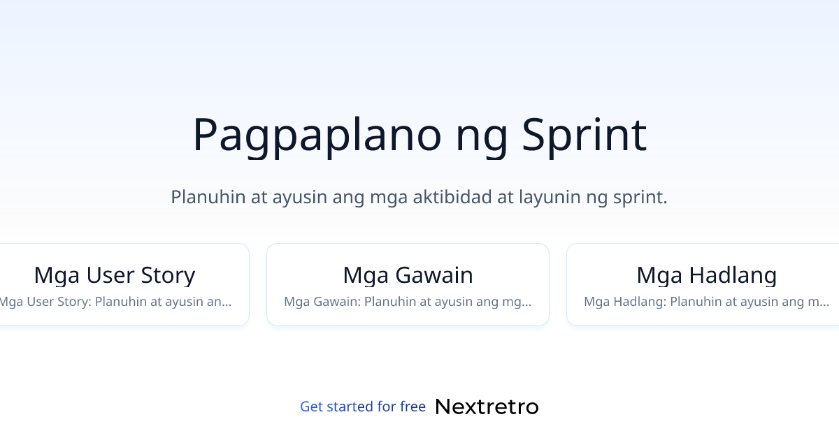 Pagpaplano ng Sprint
