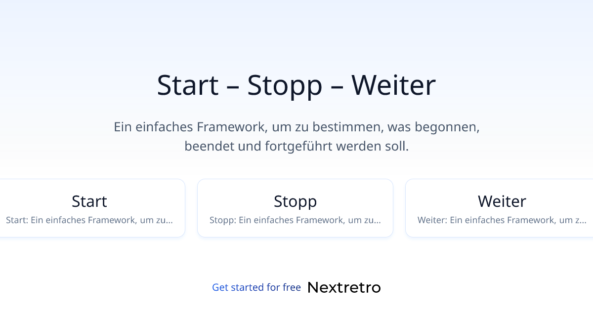 Start – Stopp – Weiter