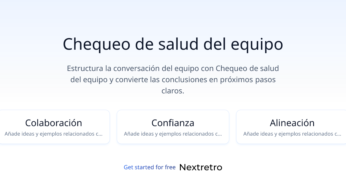 Chequeo de salud del equipo
