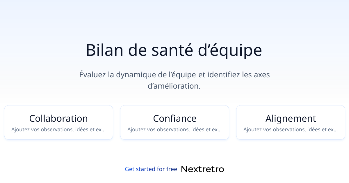 Bilan de santé d’équipe