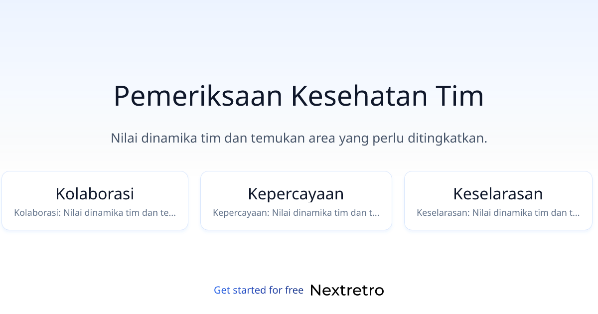 Pemeriksaan Kesehatan Tim