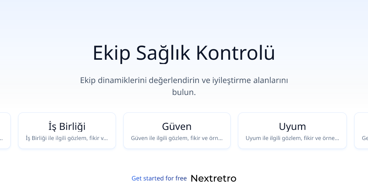 Ekip Sağlık Kontrolü