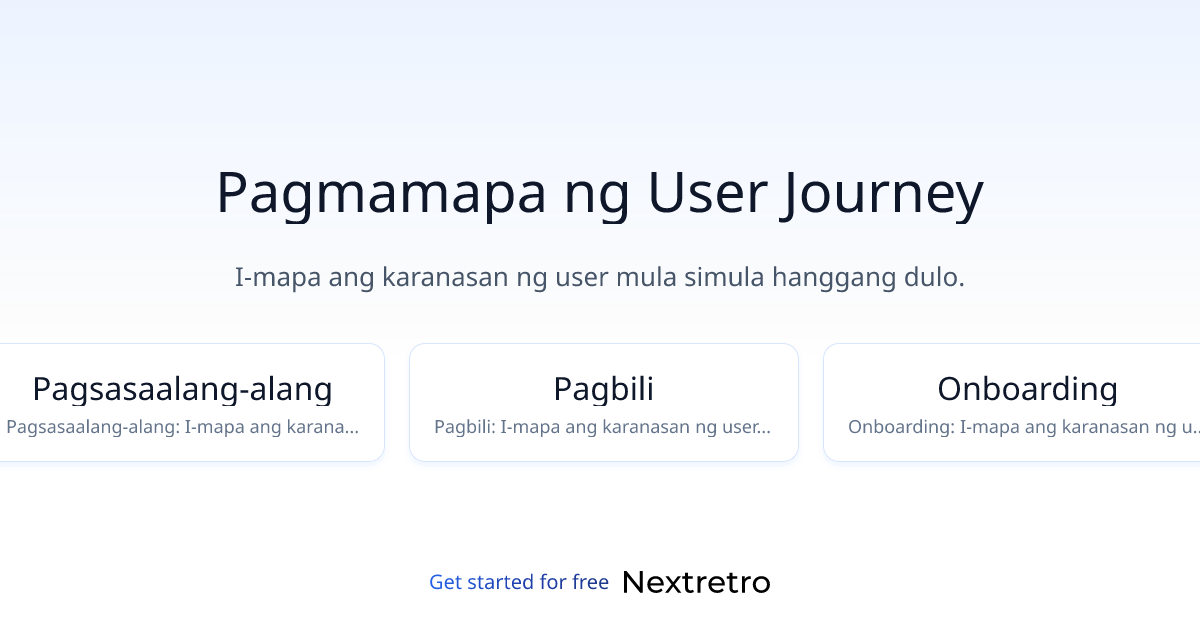 Pagmamapa ng User Journey